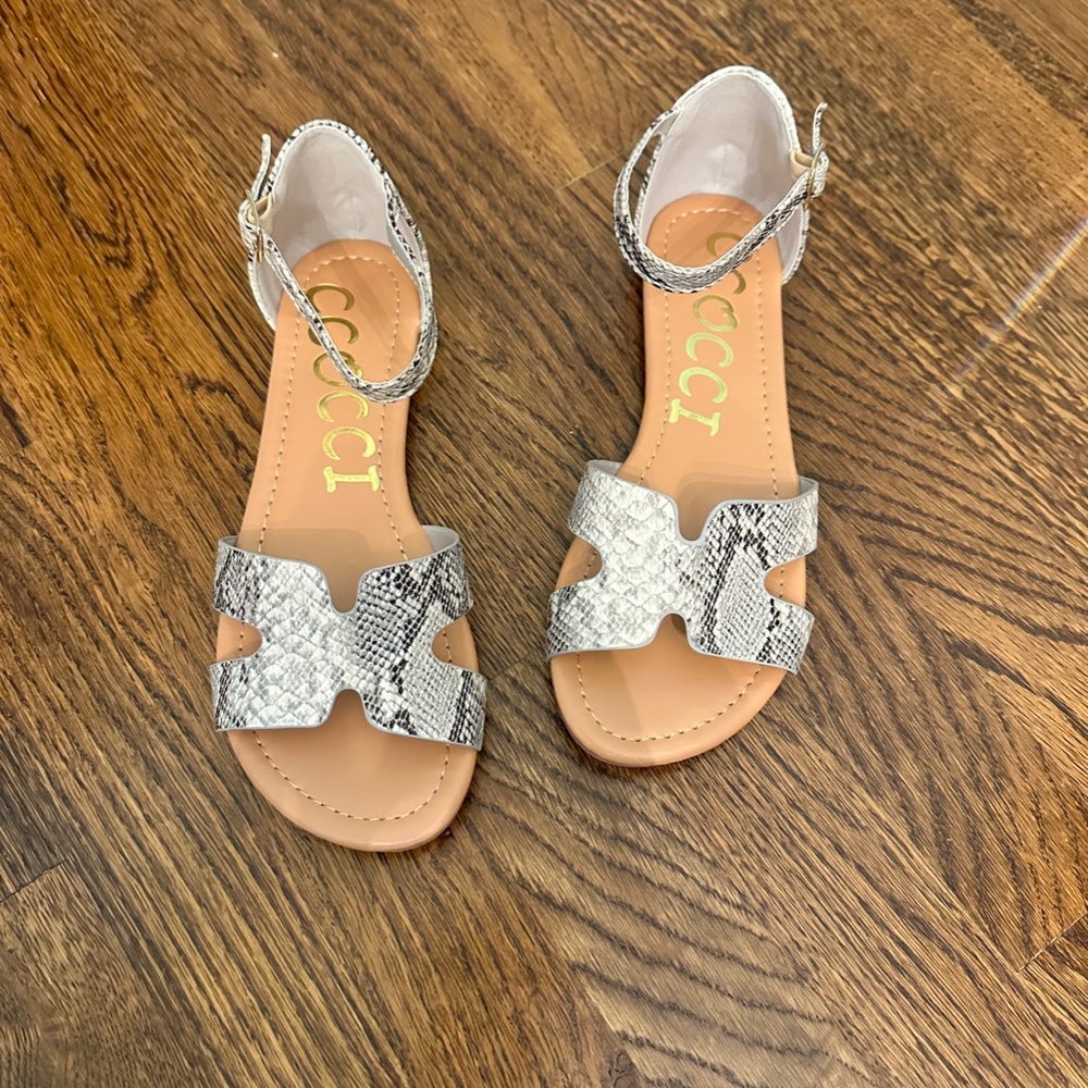 Women's Faux Snake Skin Leather Sandals by CCOCCI 6.5